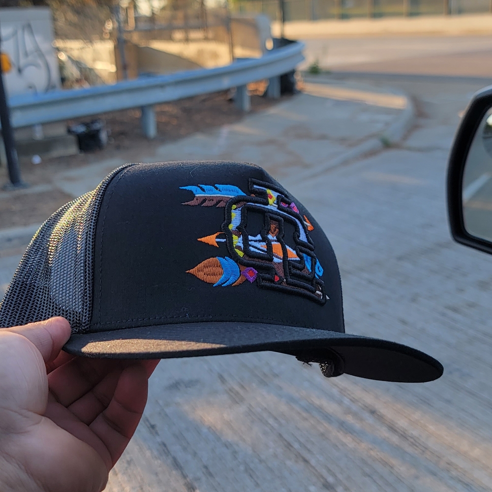 Black Snapback Cap With Multicolored Embroidery G… - image 5